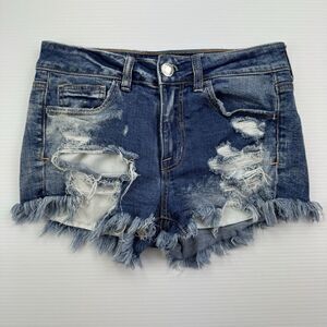 American Eagle Denim Shorts High-Rise Shortie Distressed Stretch Women’s Size 4